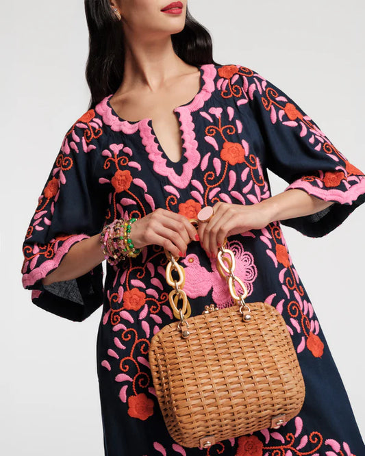 Charming Caftan Peacock Embroidery Dress