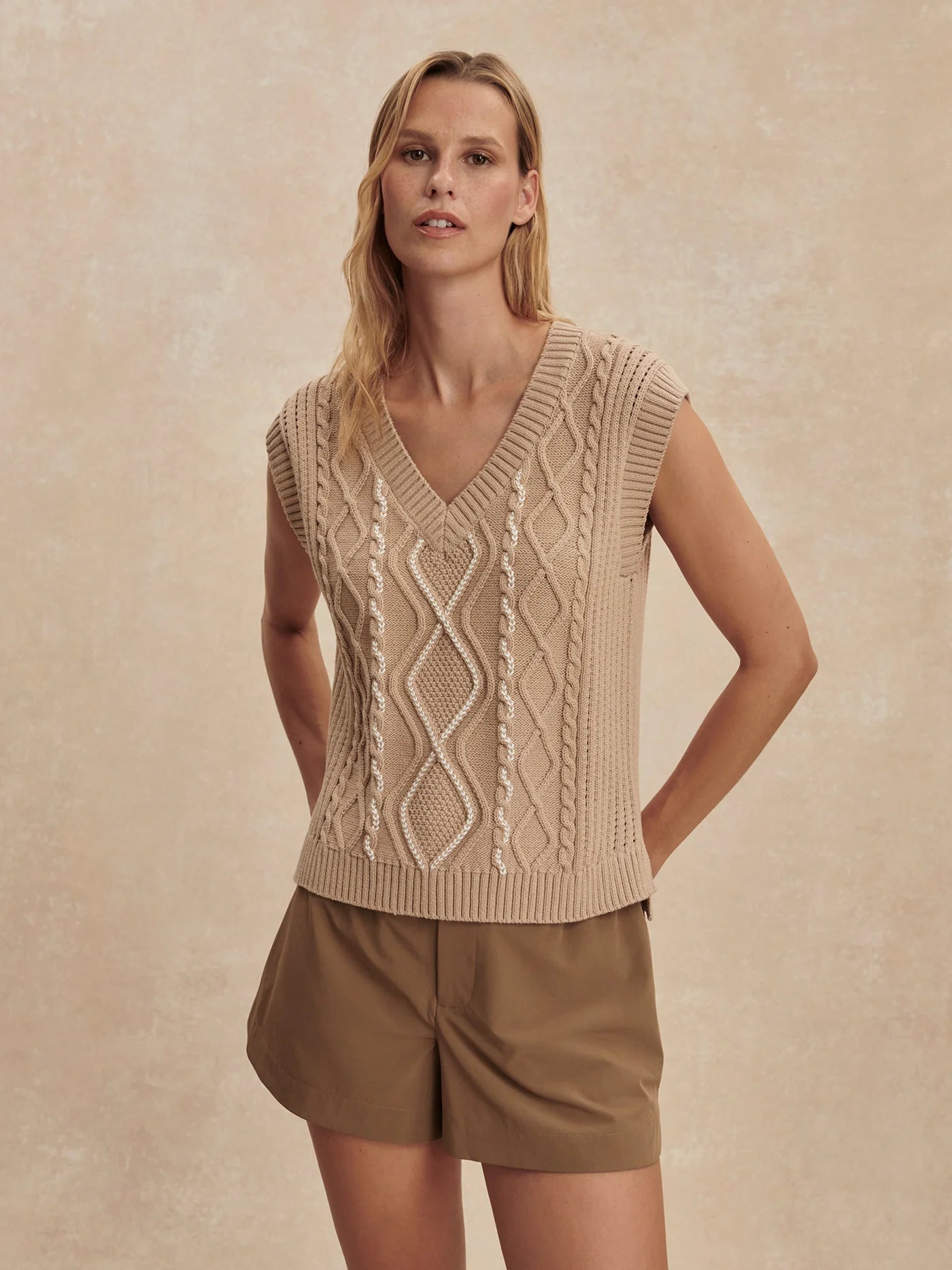 Benedetta Knit Top - Light Taupe