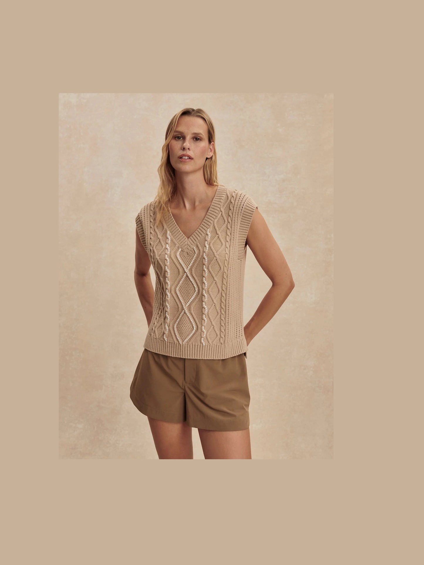 Benedetta Knit Top - Light Taupe