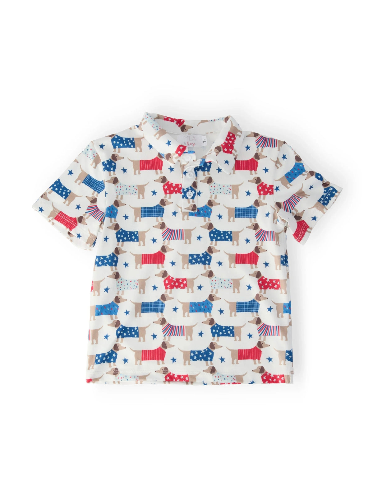 Boys Patriotic Pups S/S Polo