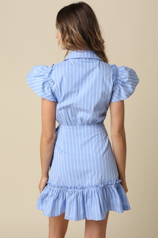 Hayley Stripe Ruffle Dress