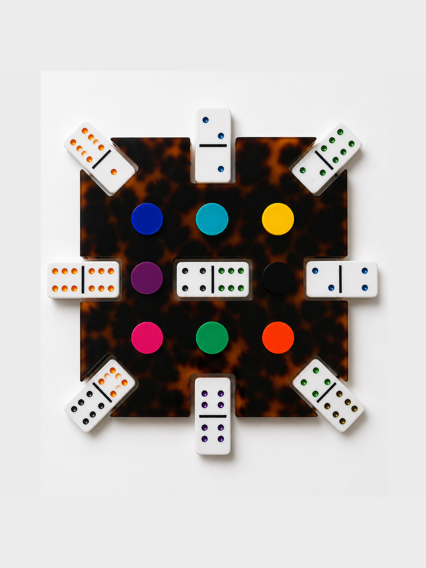 Tortoise Lucite Mexican Train Dominoes