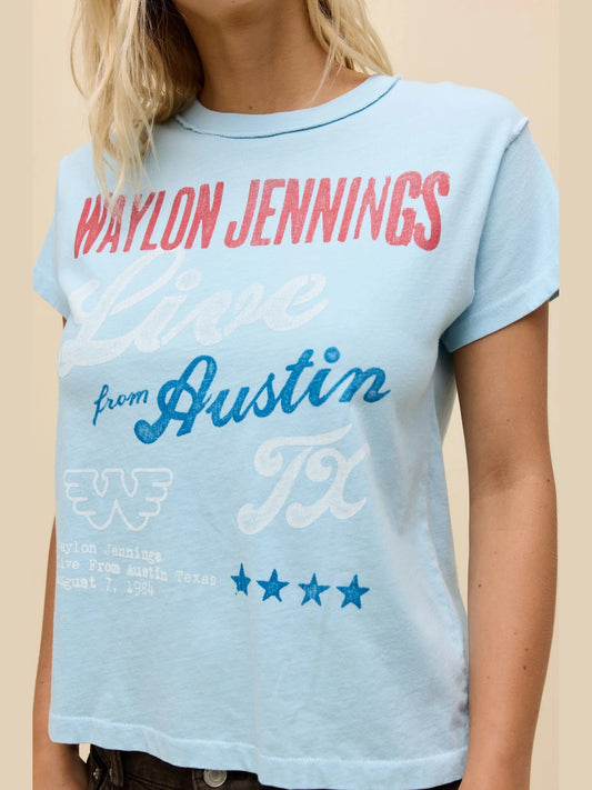 WAYLON JENNINGS REVERSE GF TEE
