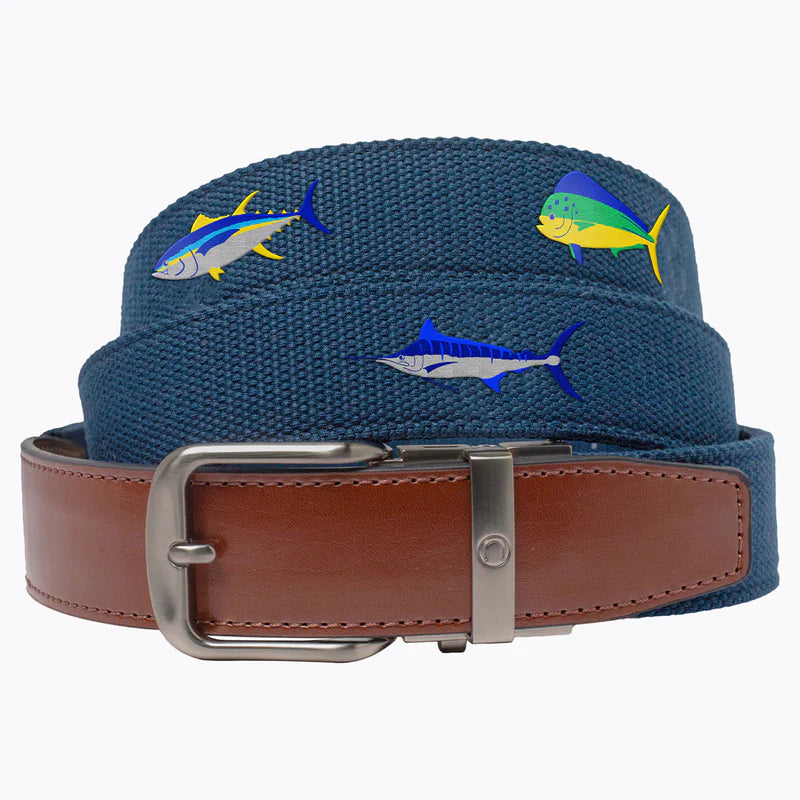 Newport Deep Sea Fish Golf Ratchet Belt 1.38