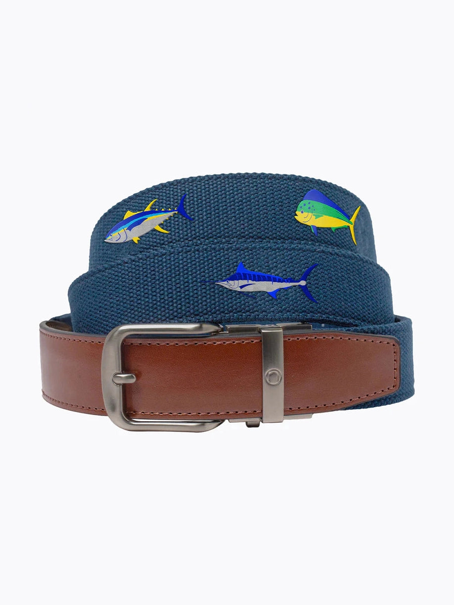 Newport Deep Sea Fish Golf Ratchet Belt 1.38