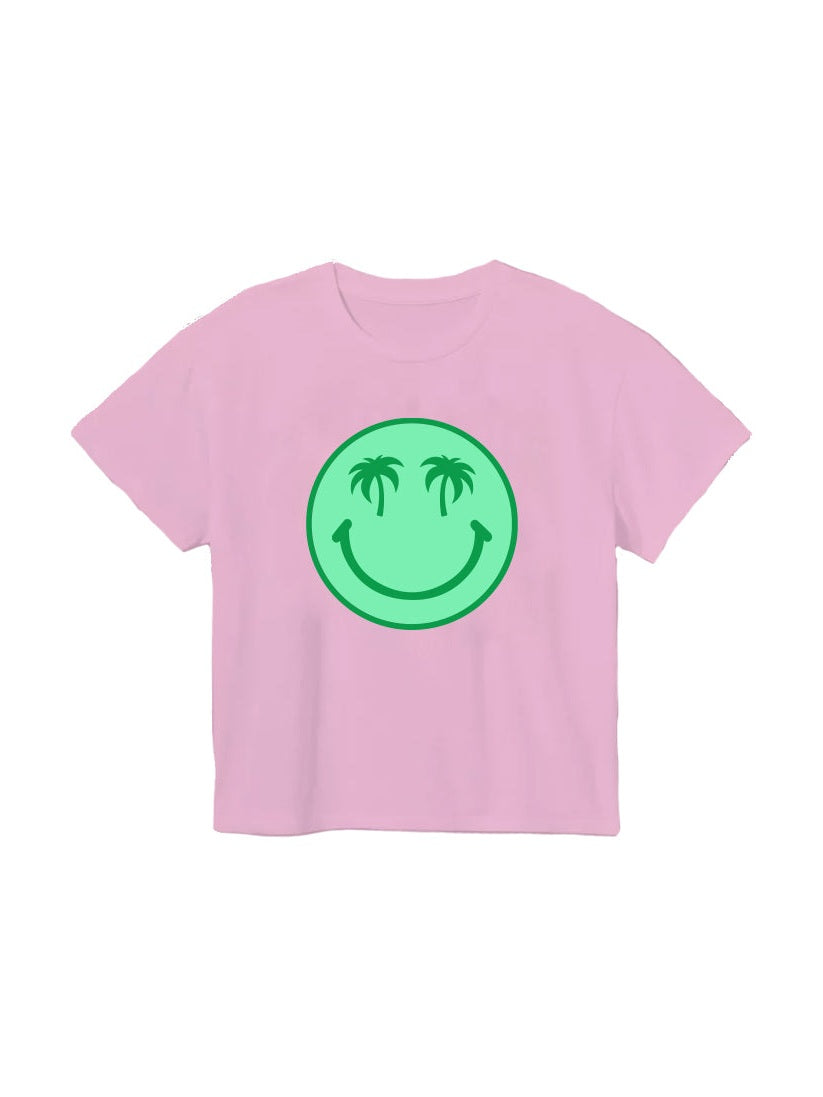 Palms Glitter Smiley Tee