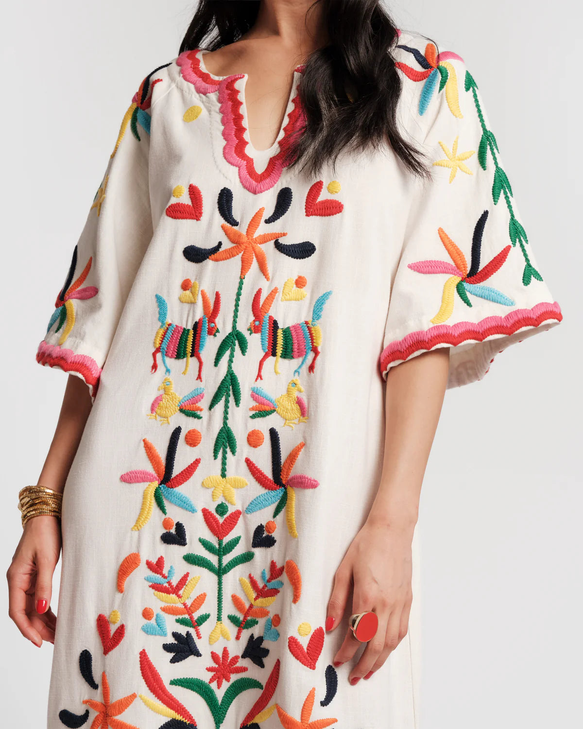 Charming Caftan Veracruz Embroidery Dress