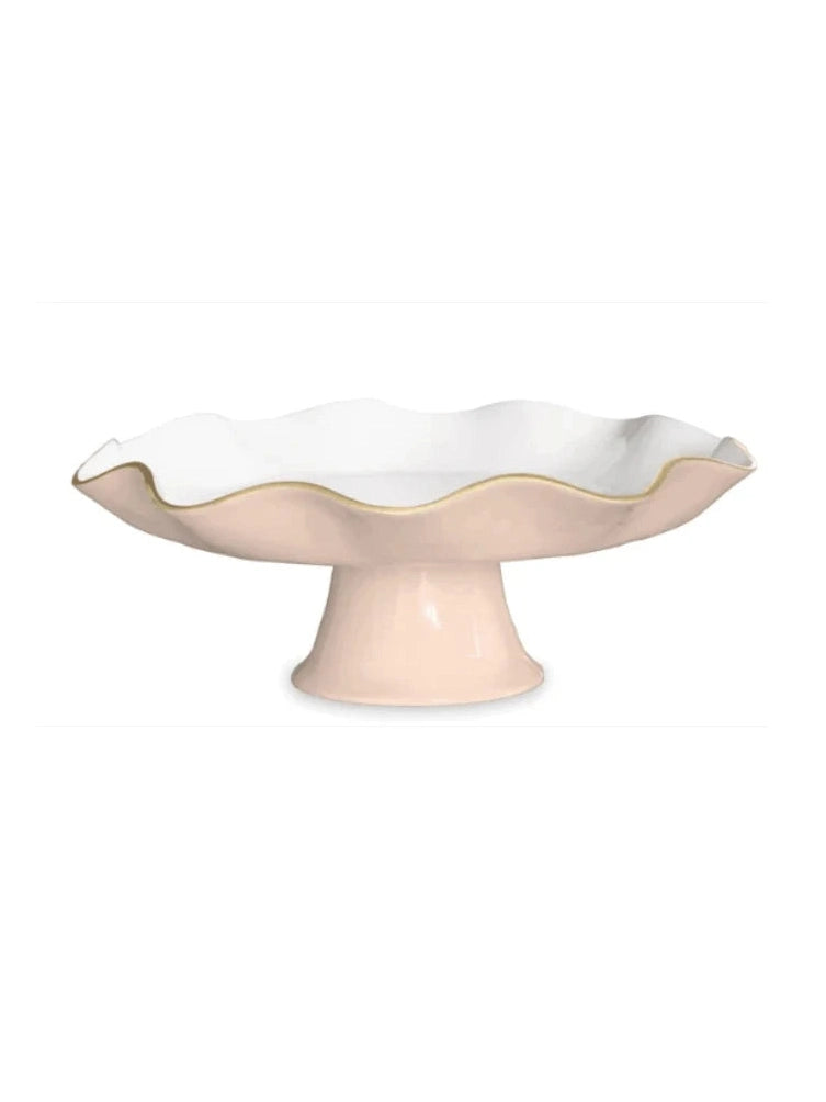 Encanto Carola Pedestal Cake Plate - Camillia and White