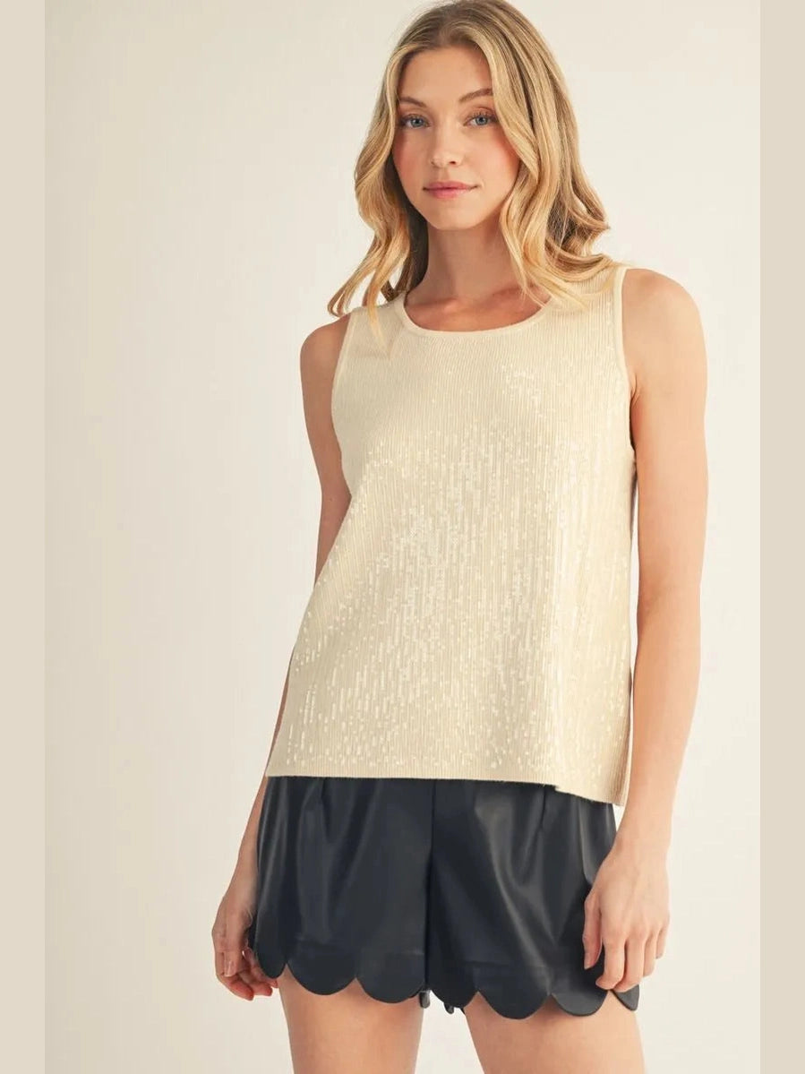 Sequin Sweater Cream