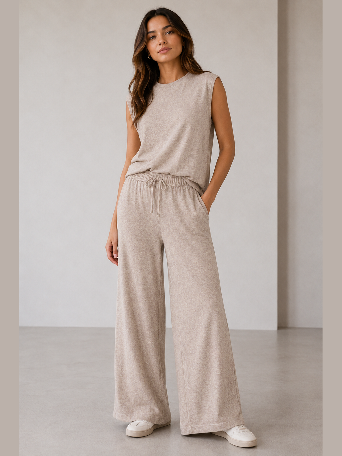 Wide Leg Lounger Pant - Taupe