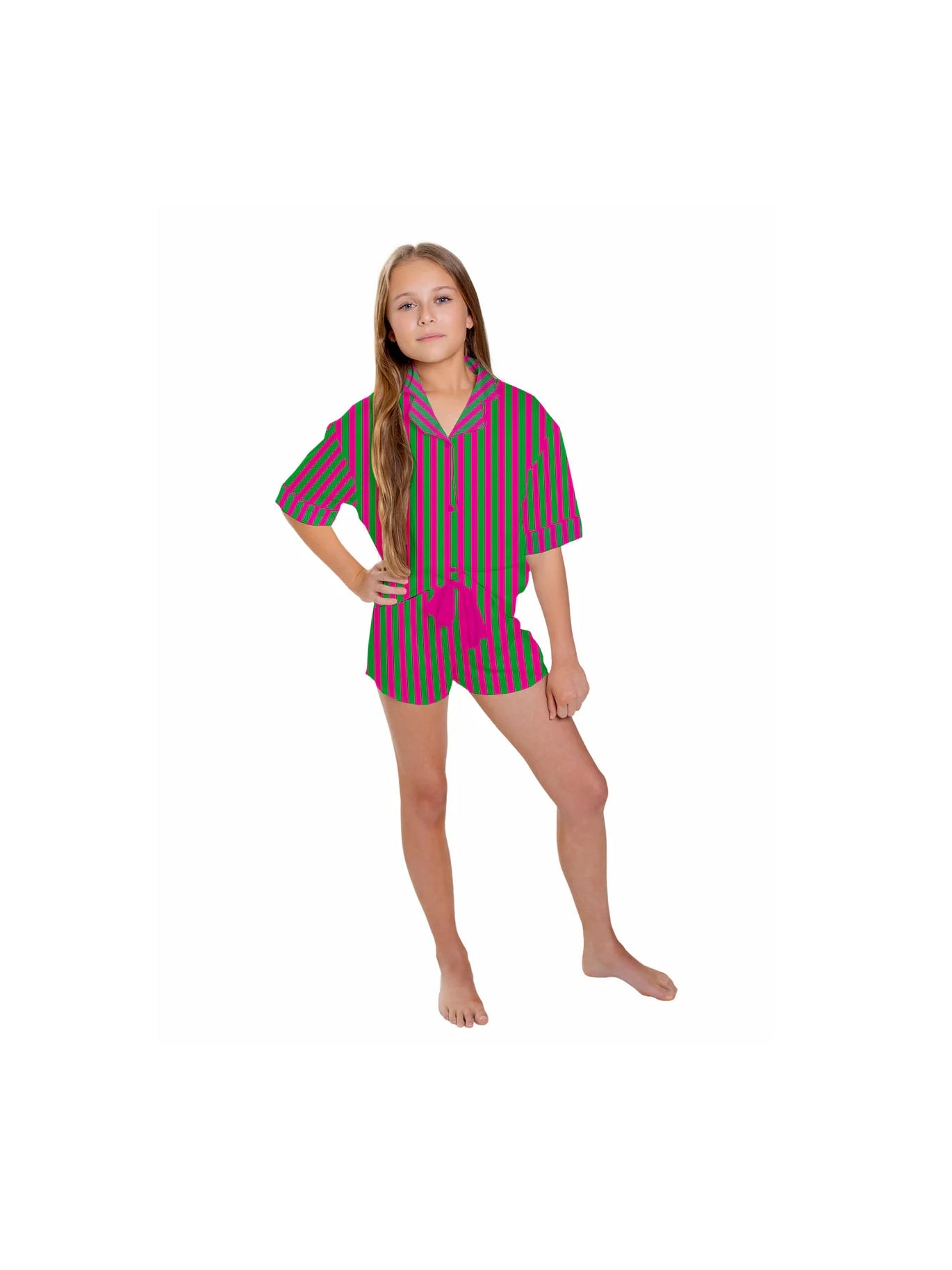 Kids Silky Watermelon Short Set