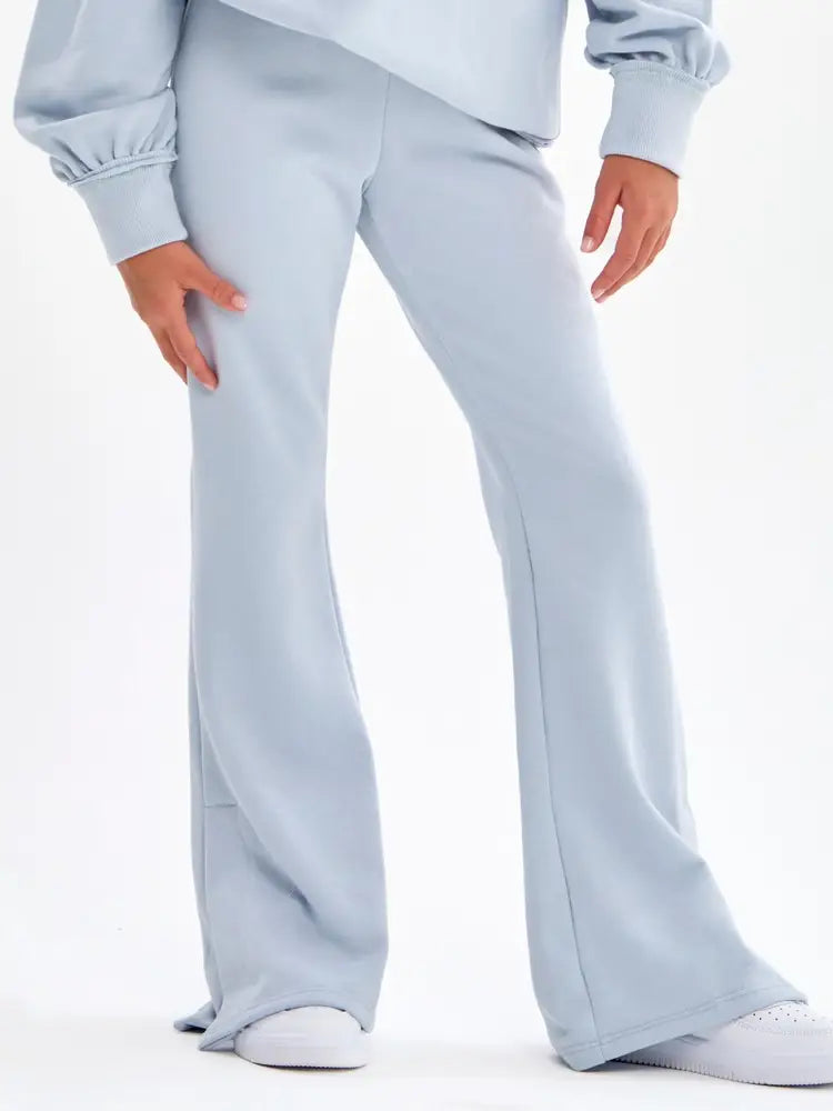 Cotton Terry Split Hem Pants Sky Blue