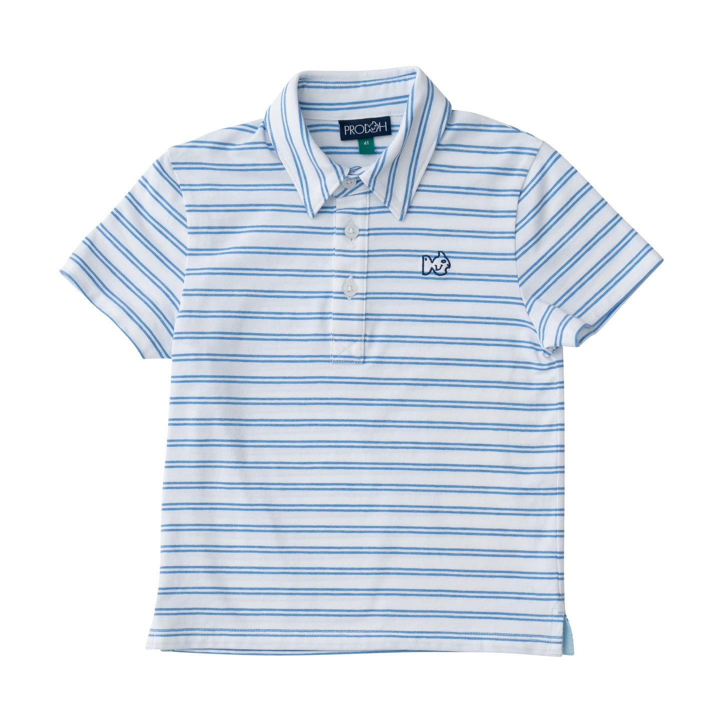 Pro Performance Polo White and Blue Stripes