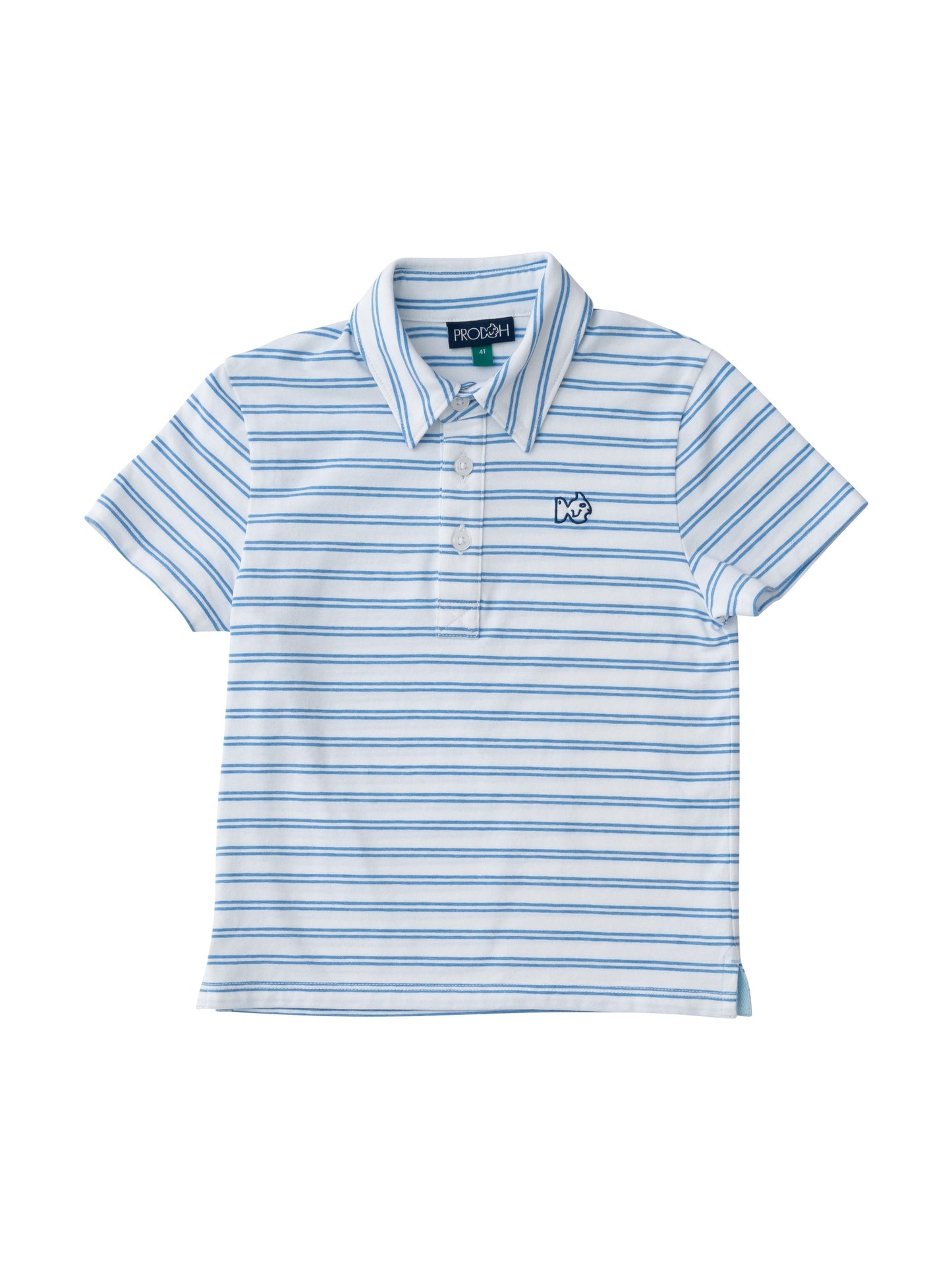 Pro Performance Polo White and Blue Stripes
