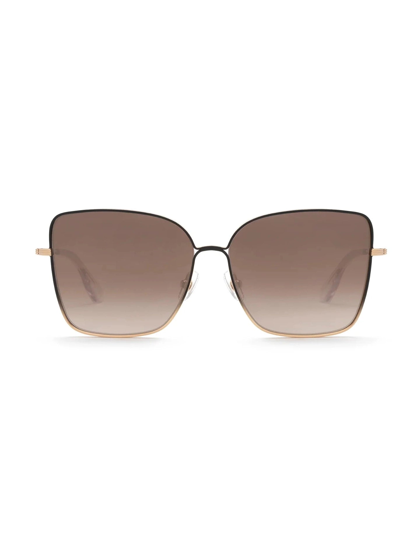 Dolly - 24K Matte Black Fade + Crystal Mirrored Sunglasses