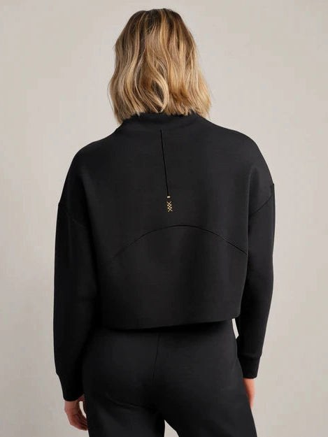 Dreamglow Cropped Mock Neck - Pure Black