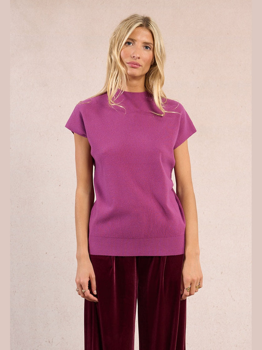 Bougainvillea Knitted Cap Sleeve Sweater