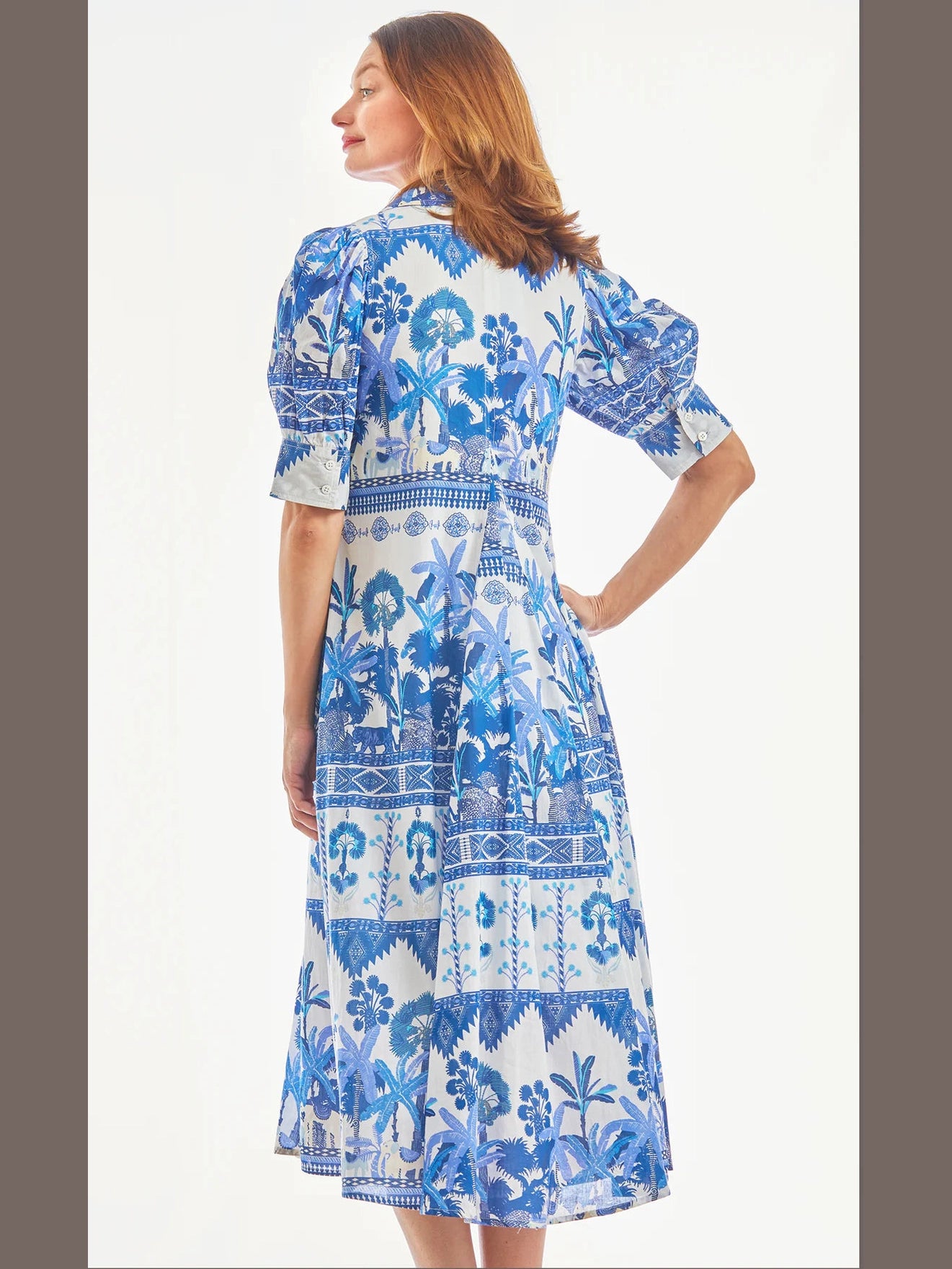 Montauk Blu Ikat Print Dress