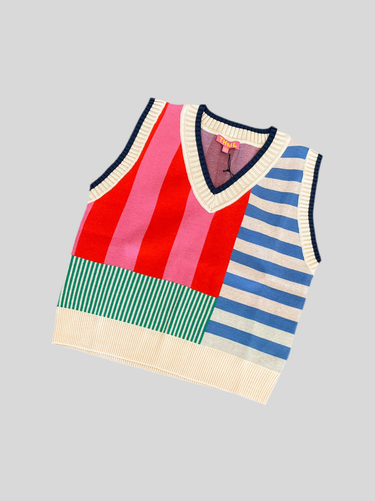 Sleeveless Striped Knit Top