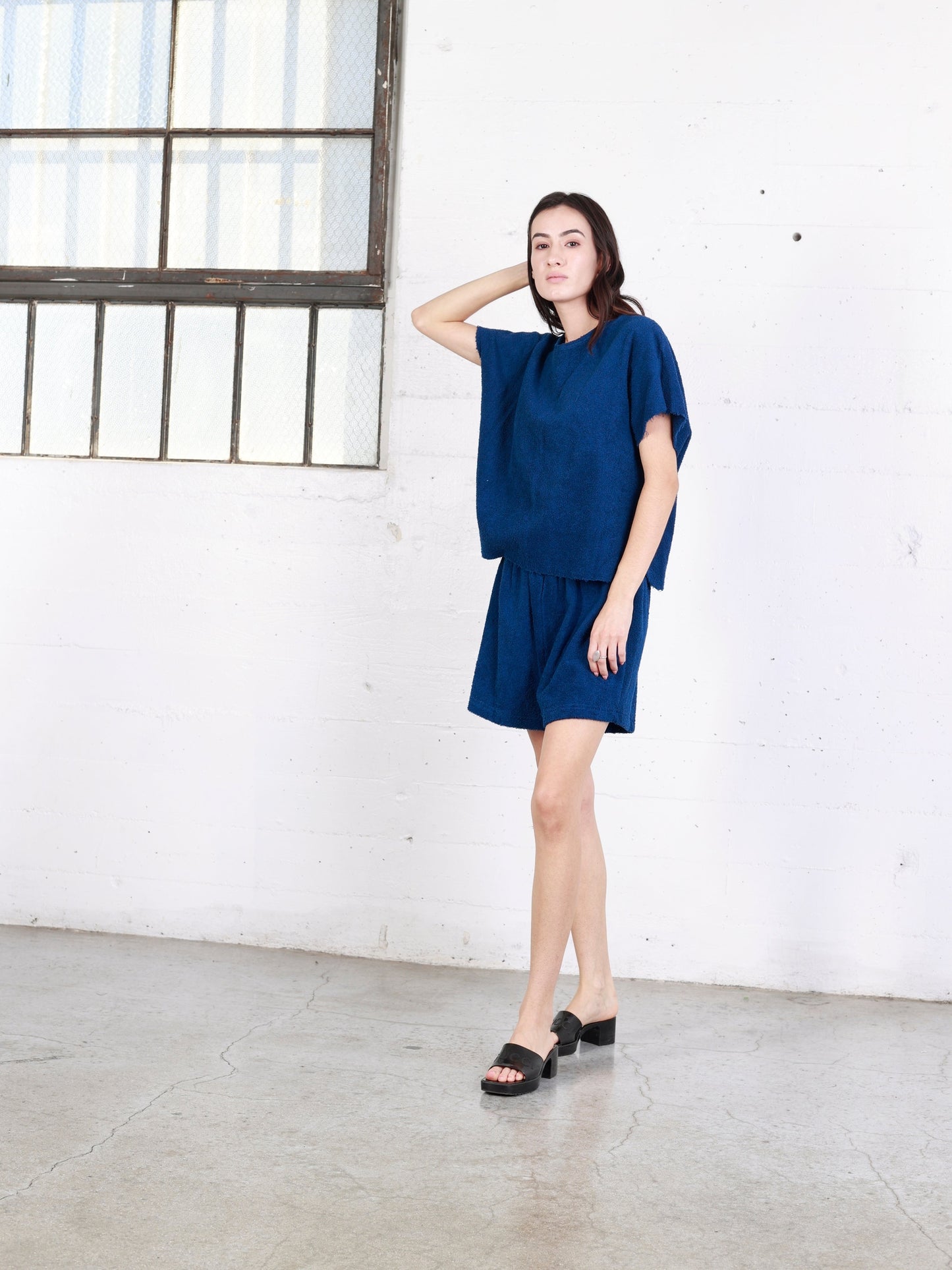 Theo Fitted Poncho - Navy