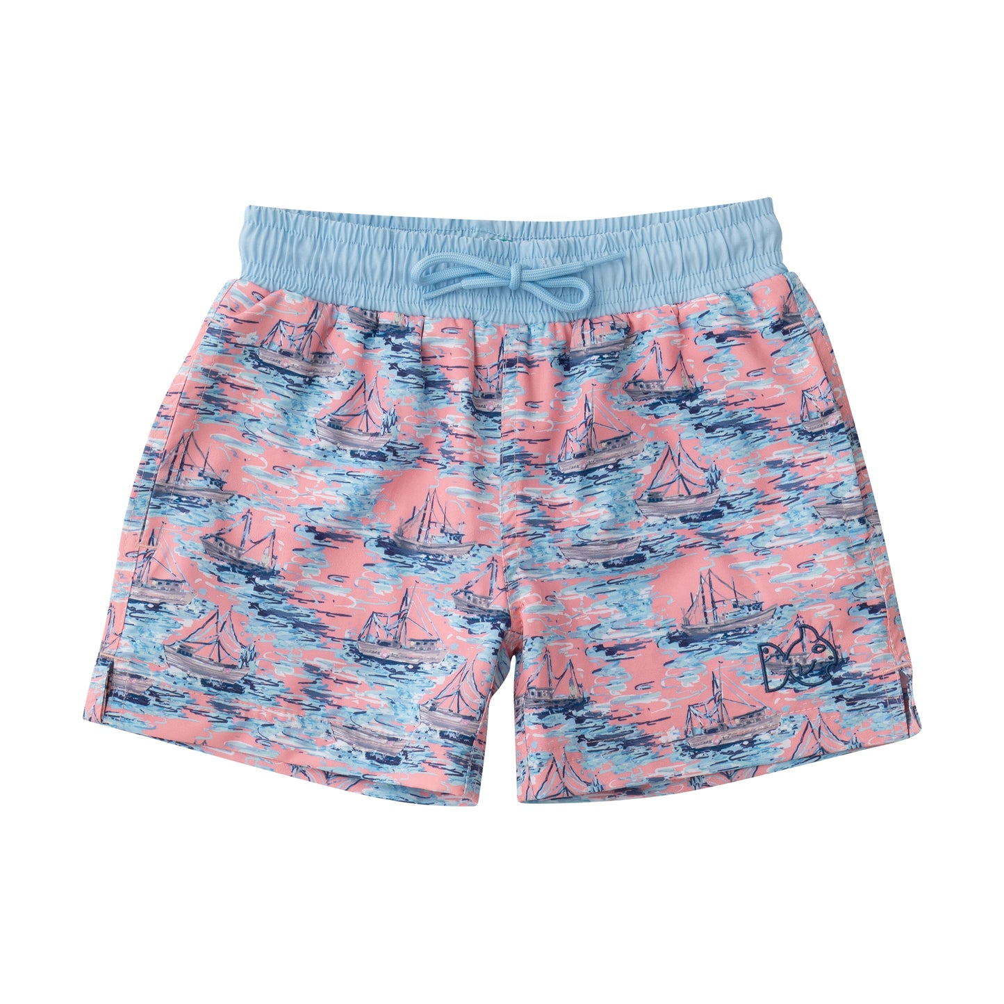 Sail Boat Boogie Board Swim Trunks