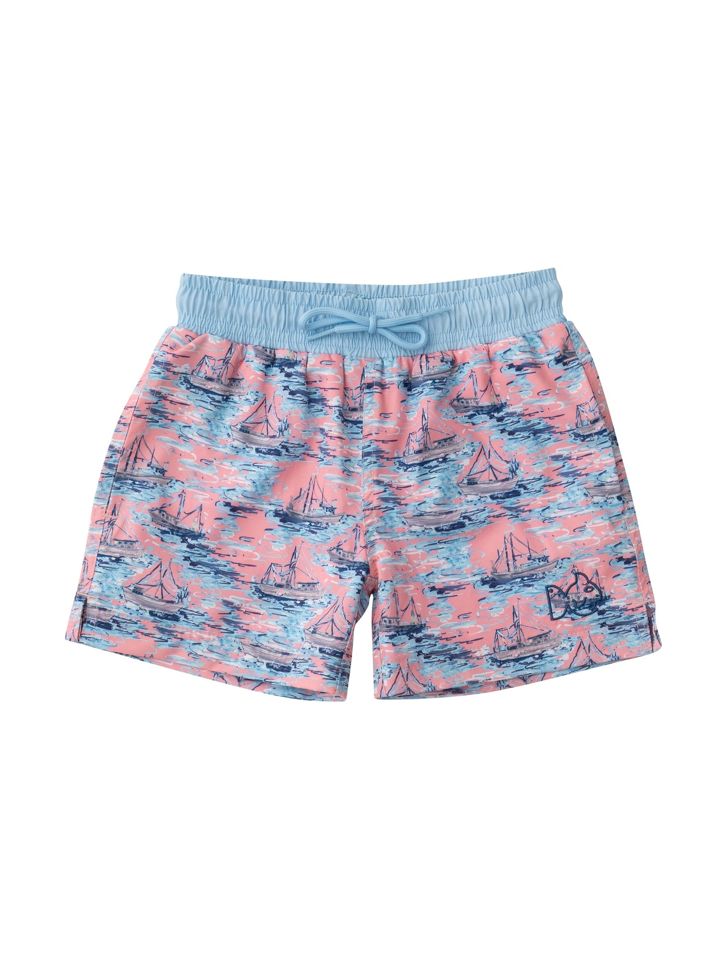 Sail Boat Boogie Board Swim Trunks