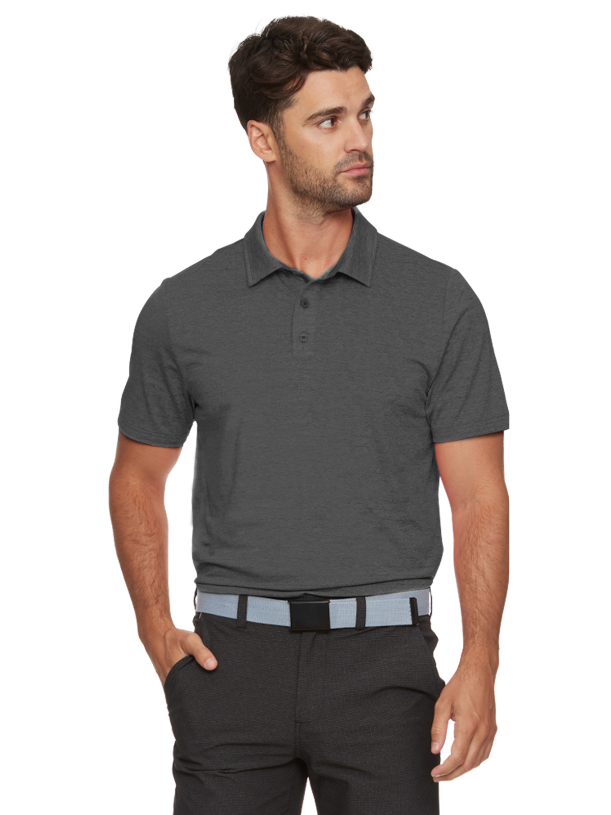 Elite Solid Performance Polo - Charcoal Heather