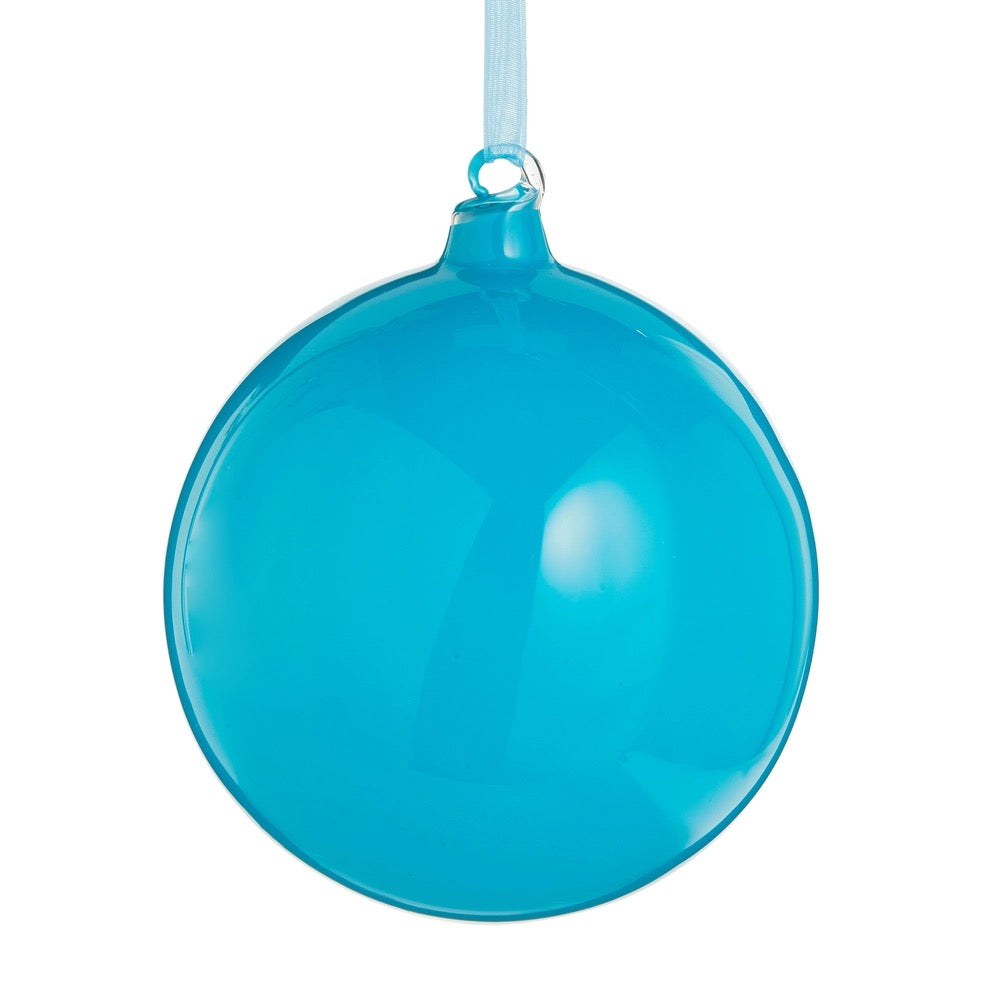 5" Shiny Bright Blue Ball Ornament