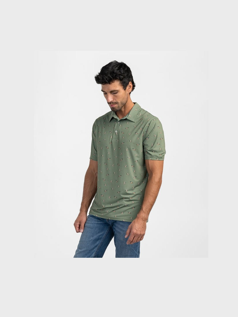 Feathered Frenzy Printed Polo - Feather
