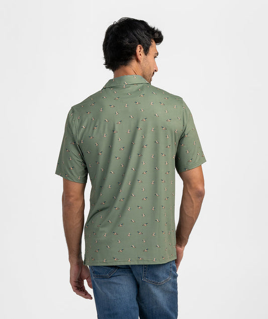 Feathered Frenzy Printed Polo - Feather