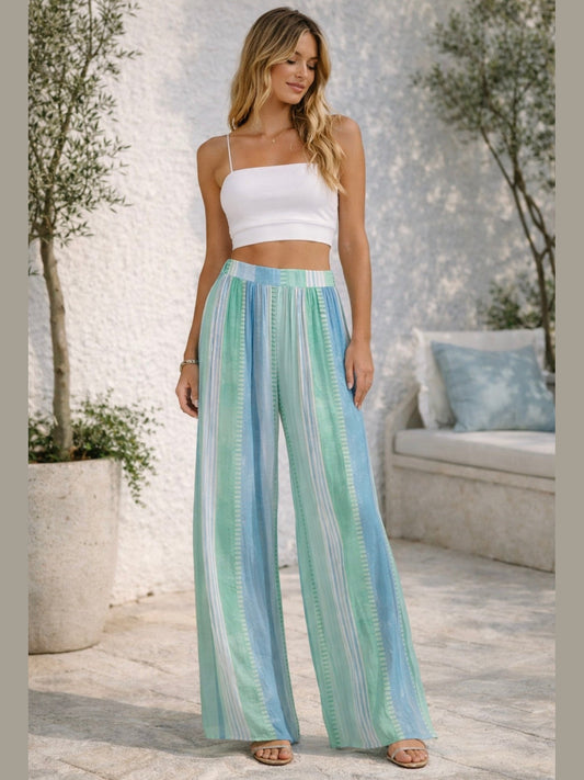 Blue Strovia Wide Leg Pants