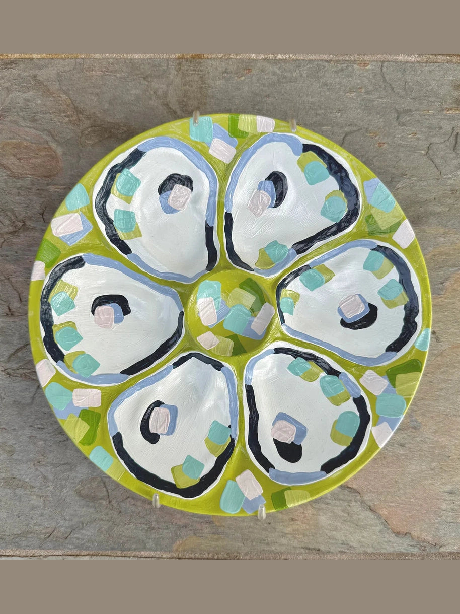 Confetti Coast Oyster Plate - Green