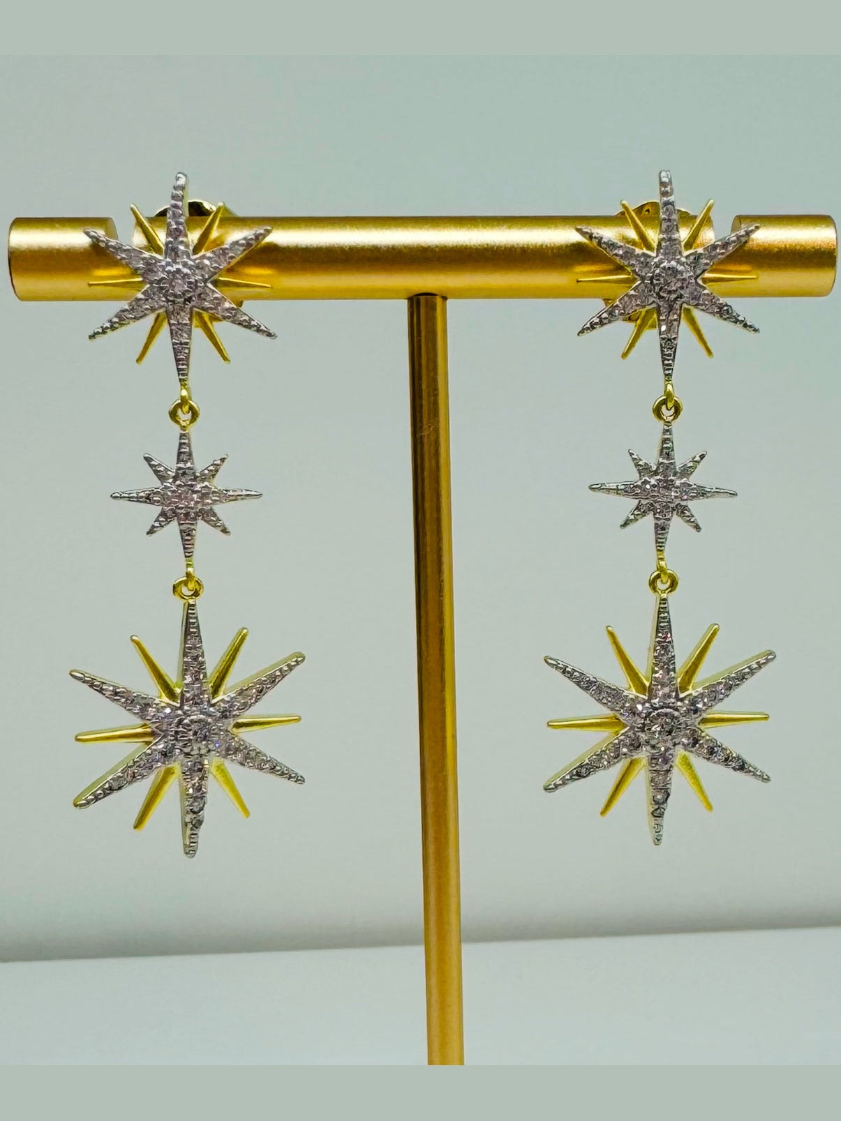 3 Star CZ Earrings