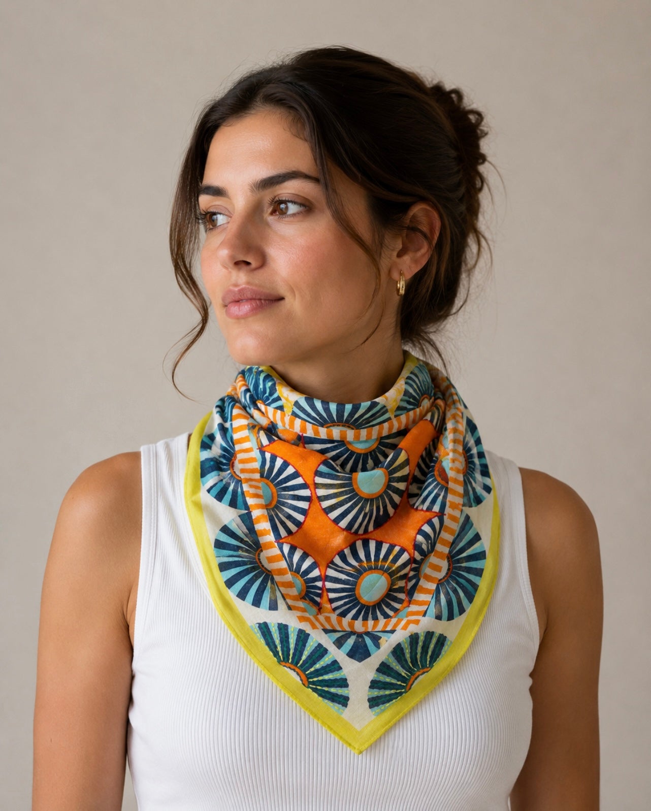 Embroidered Bandana - Midnight Blue