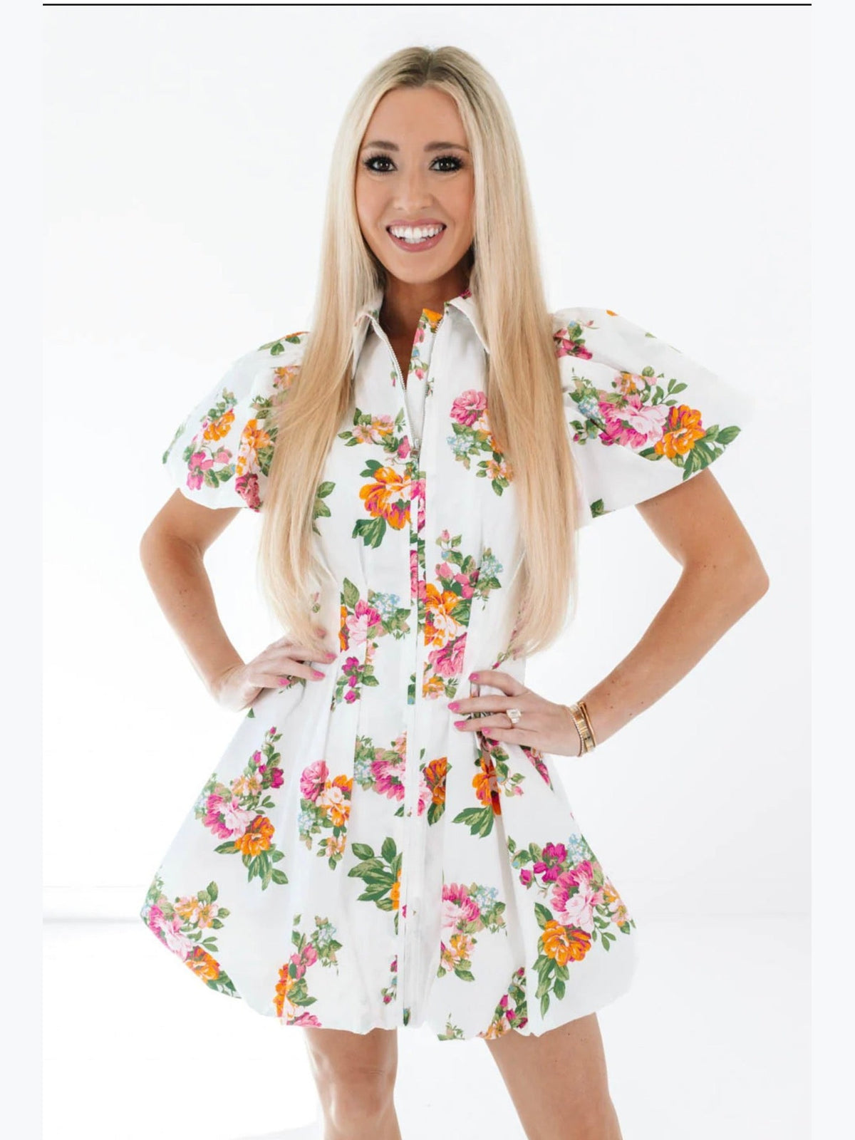 Tess Pink Floral Bubble Dress