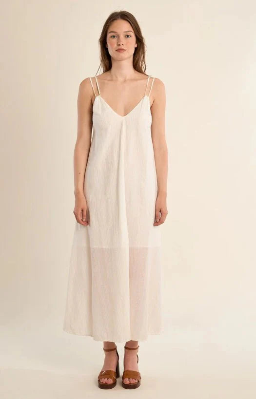 White and Gold Woven Dress