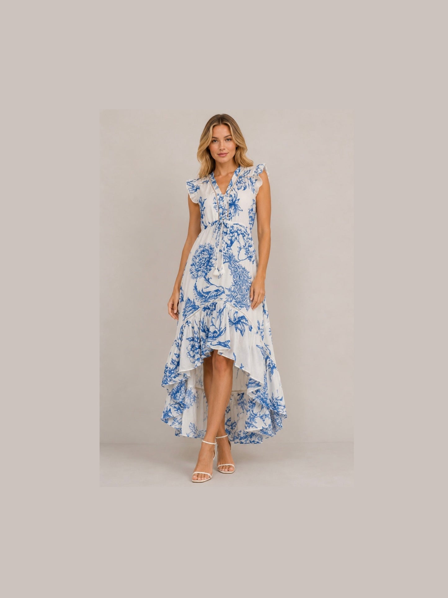 Nina High Low Neck - Peacock