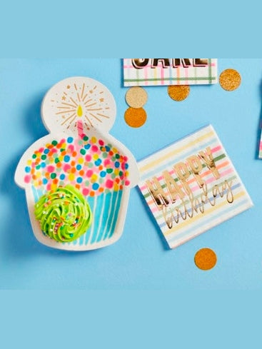 Cupcake Birthday Paper Plates and Napkins