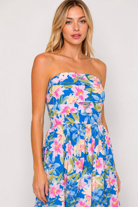 Sunset Petal Sky Maxi Dress