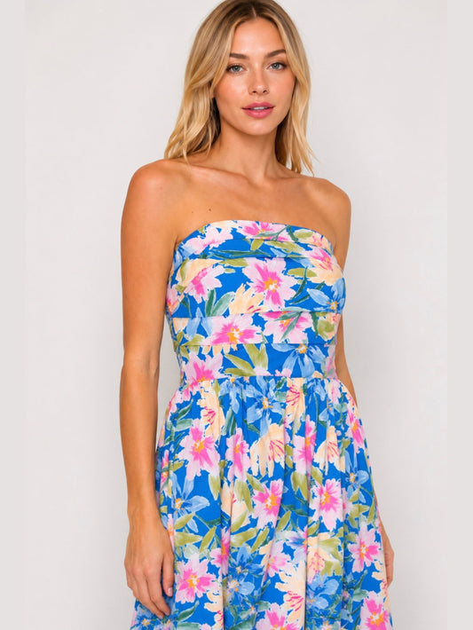 Sunset Petal Sky Maxi Dress