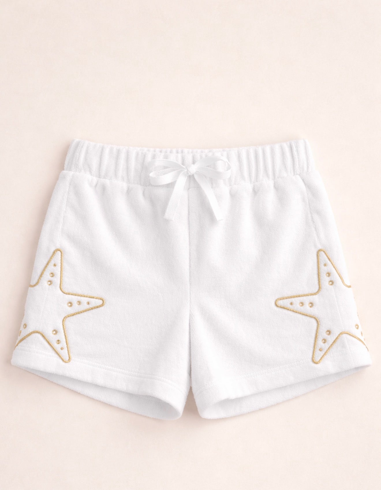 Starfish Embroidered Terry Shorts