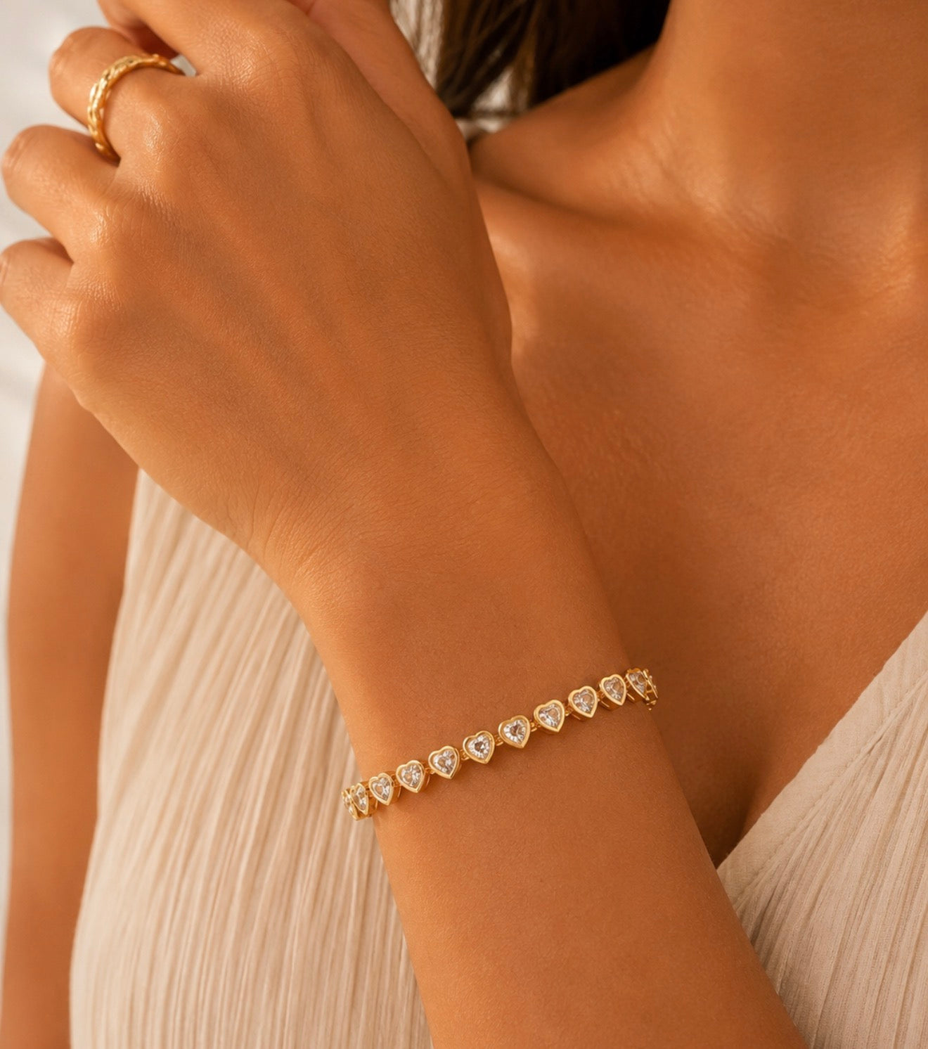 Heart Tennis Bracelet
