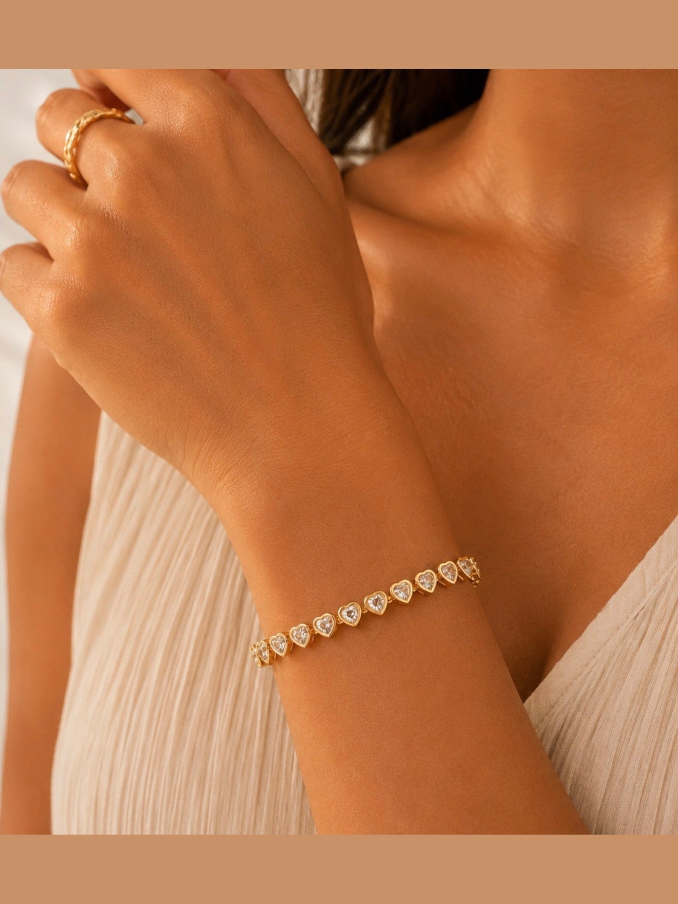Heart Tennis Bracelet