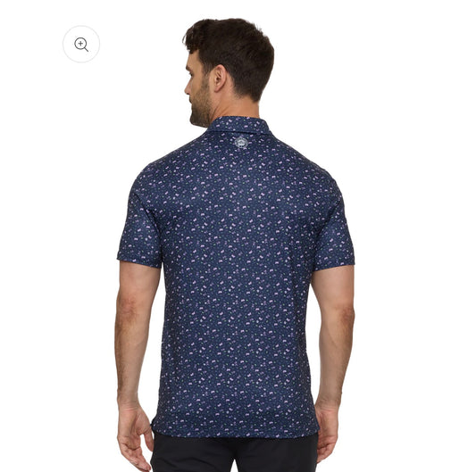 Laguna Drink Print Polo - Navy Combo