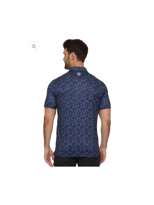 Laguna Drink Print Polo - Navy Combo