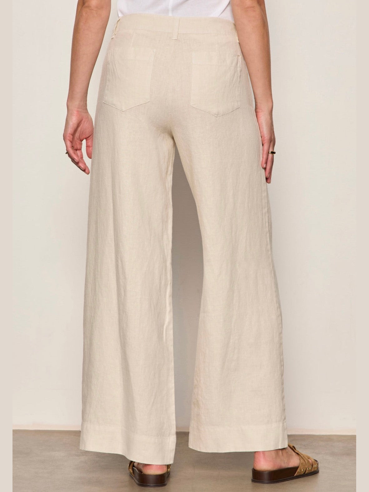 The Linen Marine Wide Leg Pant