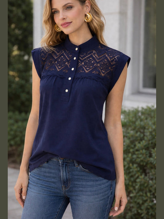 Ludy Blouse - Navy Bleu
