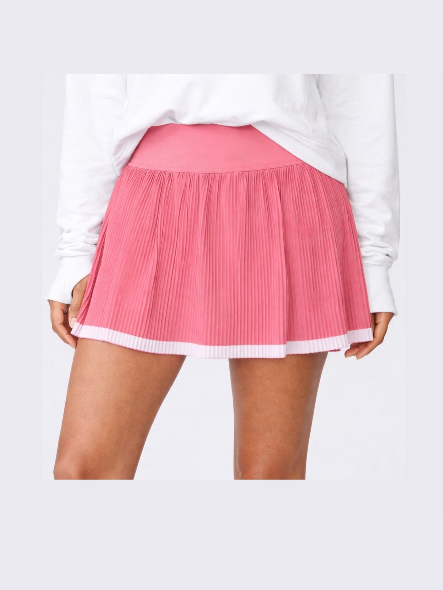 Micro Pleated Skort - Tea Rose White