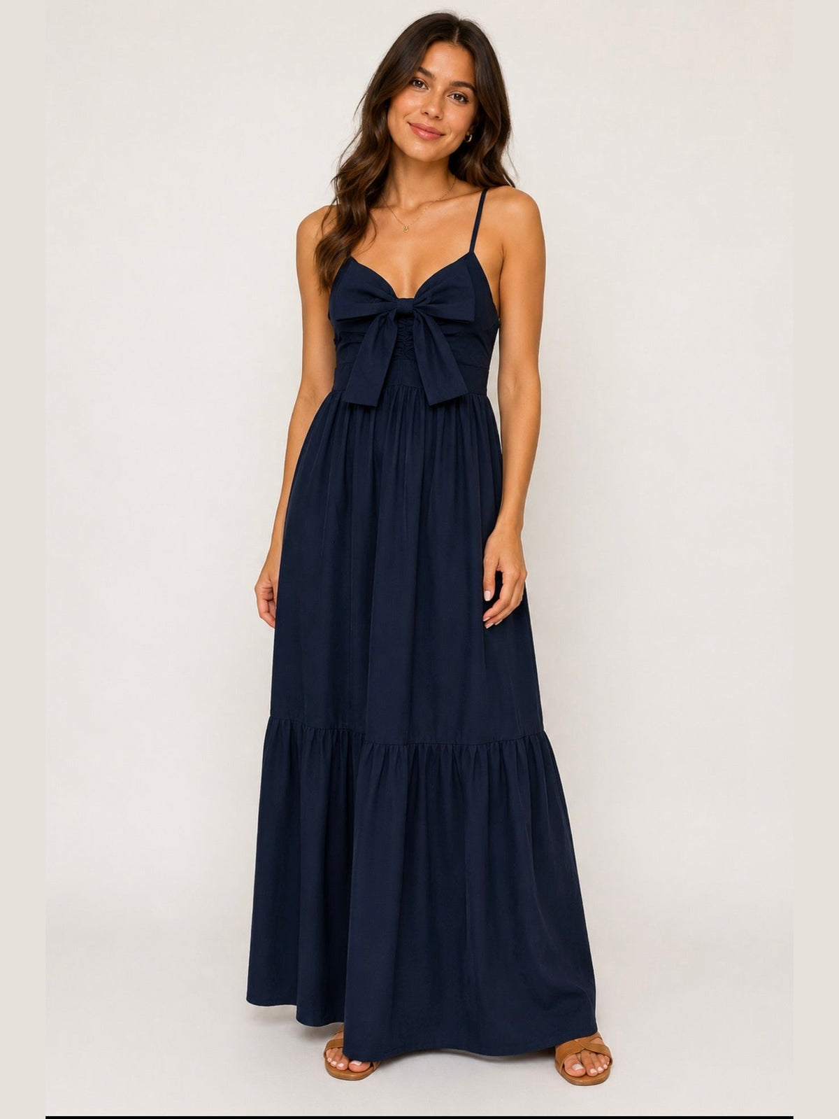 Navy Flutter poplin dress