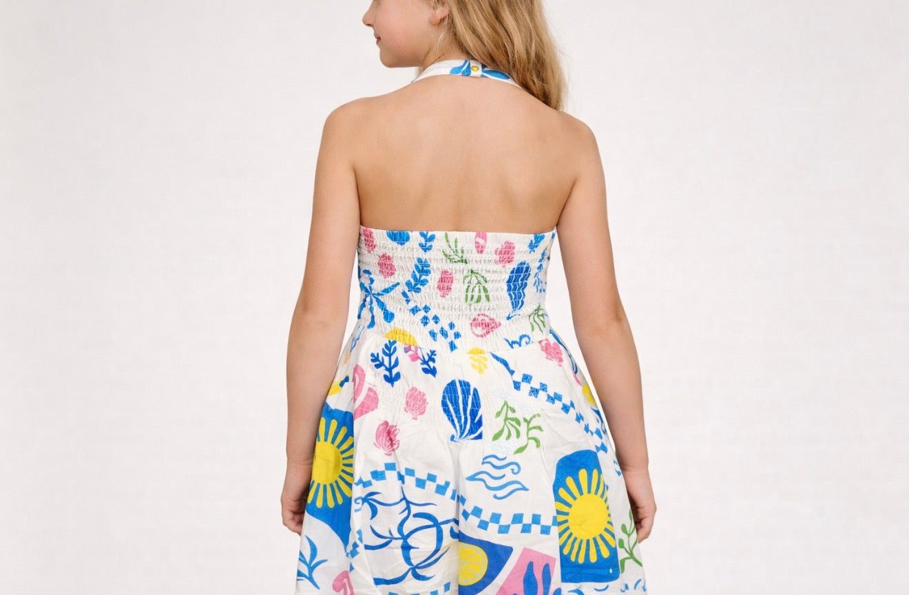 Sun and Surf Halter Dress